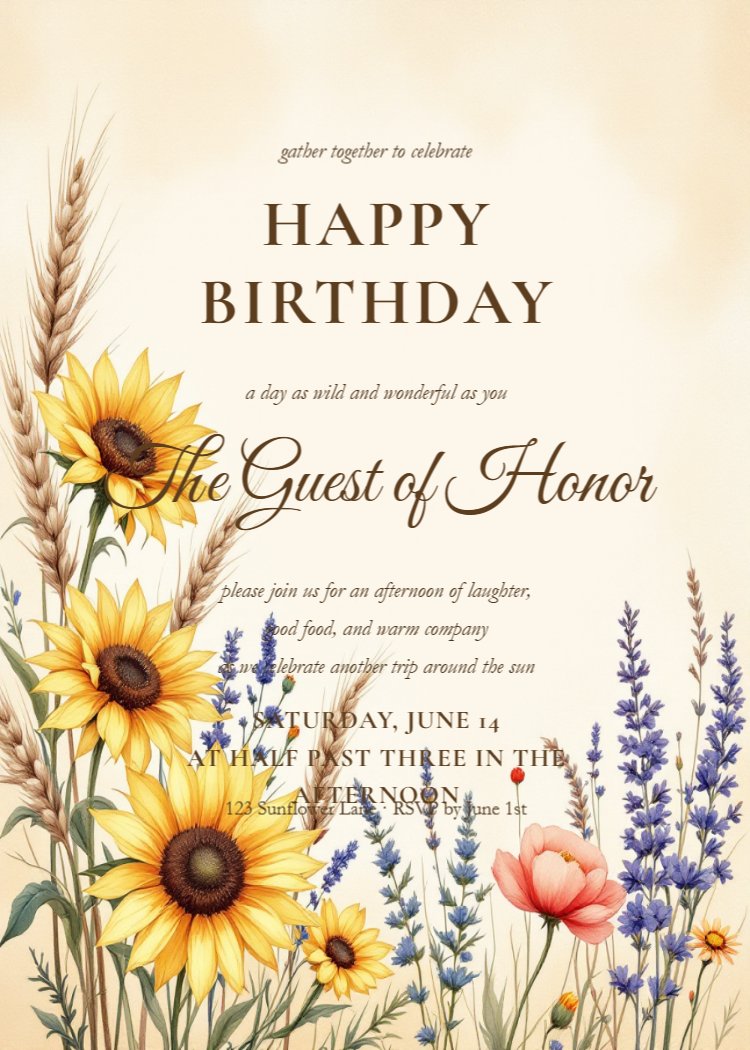 Wildflower Meadow Birthday