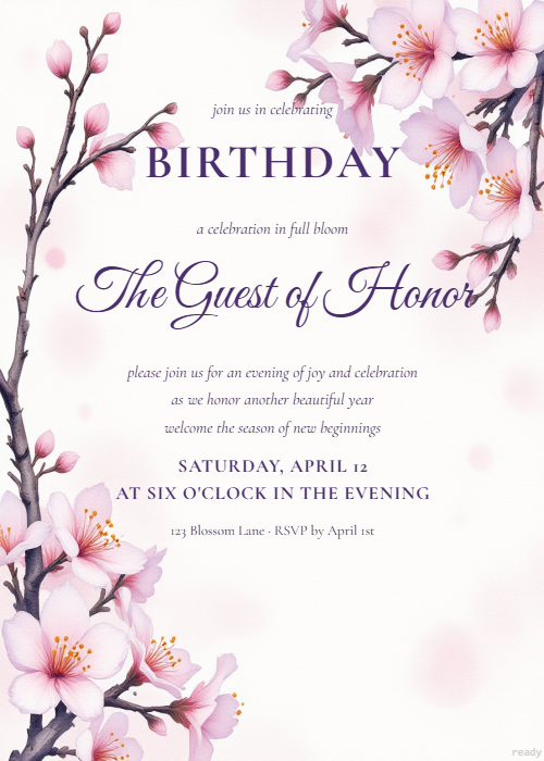 Cherry Blossom Splendour Birthday