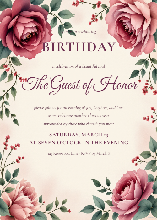 Velvet Rose Birthday