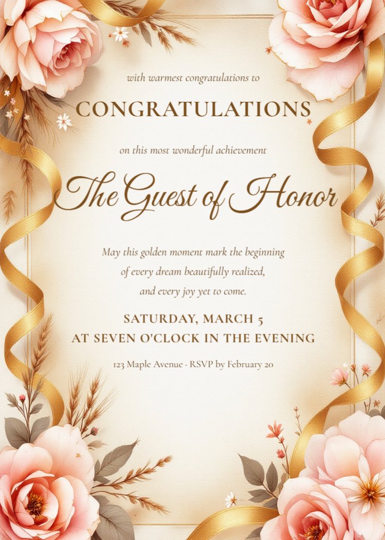 Gilded Romance Congratulations